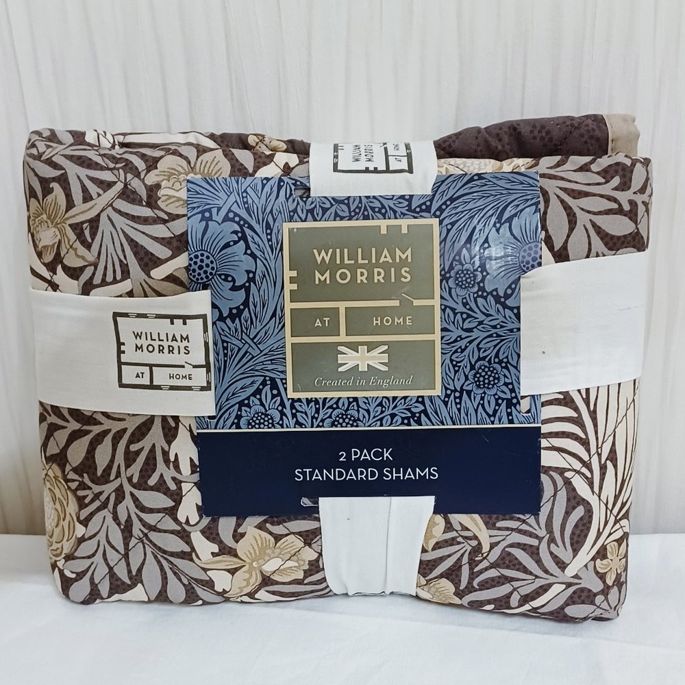 New William Morris Larkspur Charcoal Pack of 2 Standard Shams 20 x 30